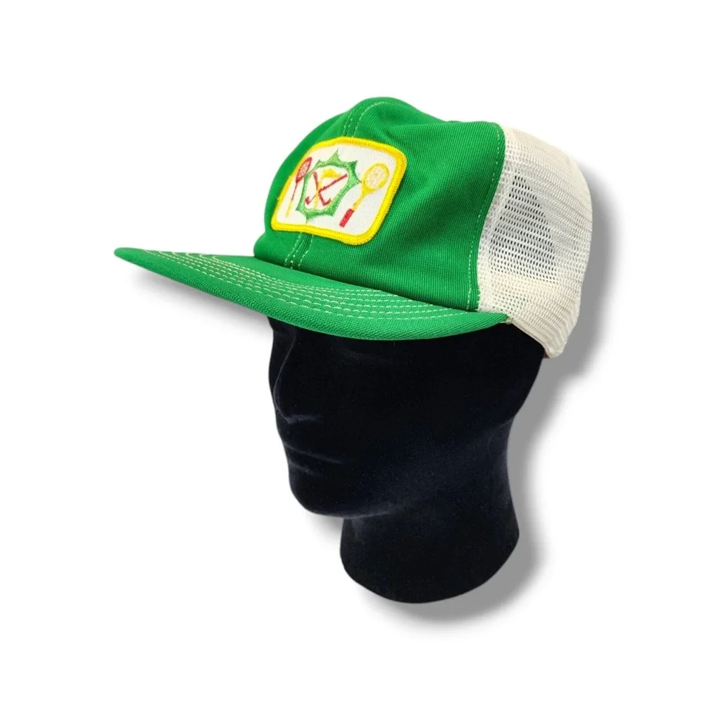 Vintage Golf Tennis Resort Clubs Patch Logo Truckers‎ Mesh Snapback Hat Cap USA